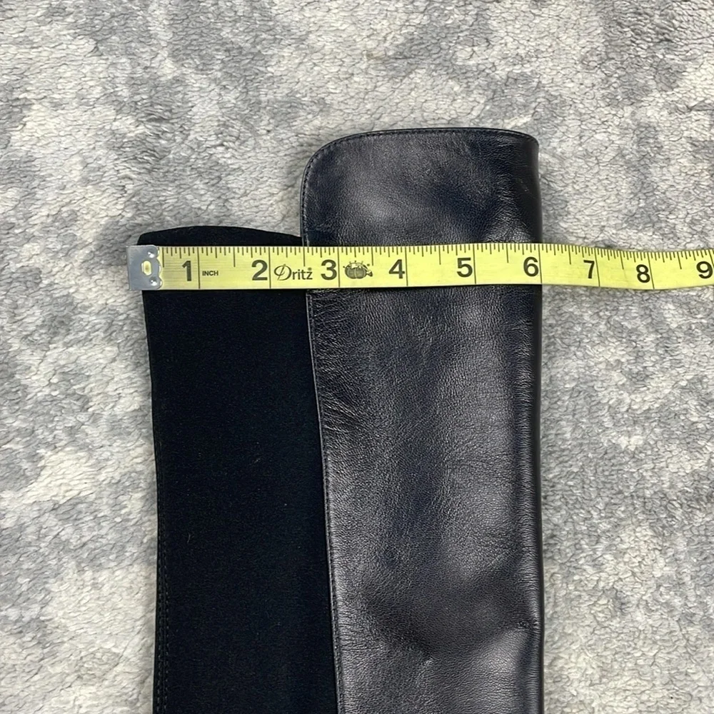New Stuart Weitzman The City Boot Over the Knee Black Leather Sz 4